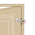 Tope de puerta para bisagra, acabado cromo mate, HERMEX 4