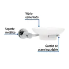 Jabonera metálica cromo con plato de vidrio, FOSET ELEMENT 2