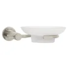 Jabonera metálica satín con plato de vidrio, FOSET ELEMENT 1