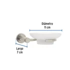 Jabonera metálica satín con plato de vidrio, FOSET ELEMENT 3