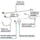 Juego de 6 accesorios para baño acabado satín, FOSET ELEMENT 2