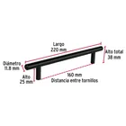 Jaladera de acero, 160mm, línea Cilindro, negro, HERMEX 3