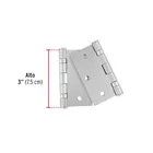Bolsa 2 bisagras cuadradas 3', acero inox, cabeza plana 2