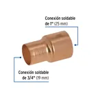 Reducción campana de cobre 1 x 3/4', FOSET 2