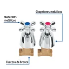Juego llaves empotrar roscables, cruceta, AQUA 3