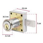Cerradura para mueble, modelo 25, cromo, HERMEX 3