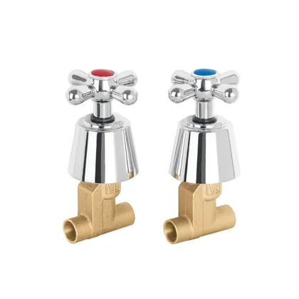 Juego llaves empotrar soldables, cruceta, AQUA
