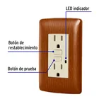 Contacto dúplex falla a tierra GFCI, madera, línea Italiana 2