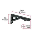 Ménsula plegable de acero negra 4' x 8', FIERO 3