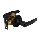 Cerradura de manija 'Turín' p/baño, negro, cilindro latón 1