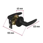 Cerradura de manija 'Turín' p/baño, negro, cilindro latón 3