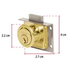 Cerradura para mueble, modelo 24, latón, HERMEX 3