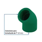 Codo 45° de PPR, 1' (32mm), FOSET 2