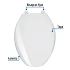 Asiento alargado para WC, abierto, blanco, AQUA 3