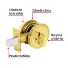 Cerrojo llave-mariposa latón brillante, llave puntos, HERMEX 5