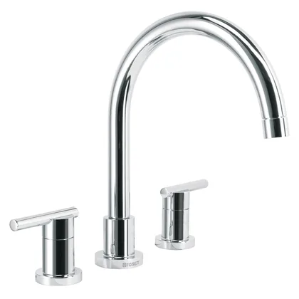 Mezcladora cromo cuello alto para fregadero, FOSET ELEMENT
