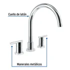 Mezcladora cromo cuello alto para fregadero, FOSET ELEMENT 2