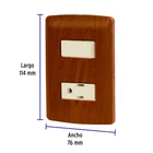 Placa armada contacto e interruptor, madera, línea Italiana 3