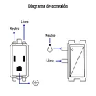 Placa armada contacto e interruptor, madera, línea Italiana 4