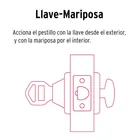 Cerrojo llave-mariposa cromo mate, llave puntos, HERMEX 3