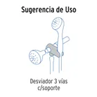 Desviador de 3 vías para brazo con soporte, cromo, RIVIERA 2