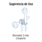 Desviador de 3 vías para brazo con soporte, satín, RIVIERA 2
