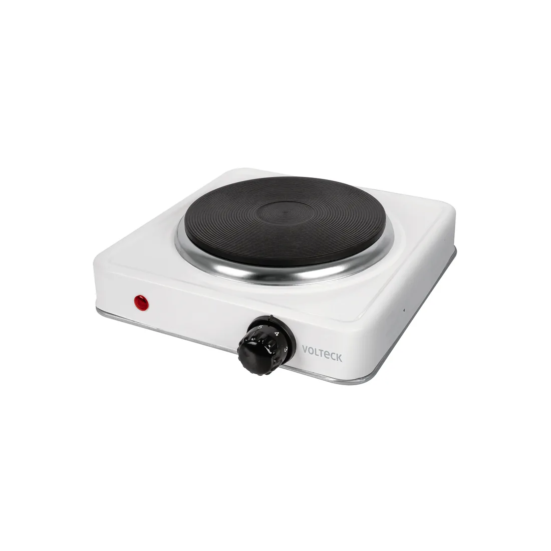 Parrilla eléctrica 1 quemador de disco, blanca, VOLTECK