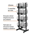 Rack botadero, metálico, 4 niveles, TRUPER 2