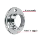 Brida para tubo redondo de clóset, cromo brillante, HERMEX 2