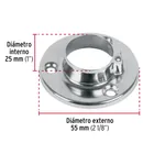 Brida para tubo redondo de clóset, cromo brillante, HERMEX 3