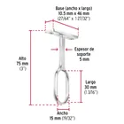 Soporte central para tubo ovalado de clóset, niquelado 3