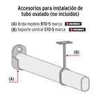Soporte central para tubo ovalado de clóset, niquelado 4