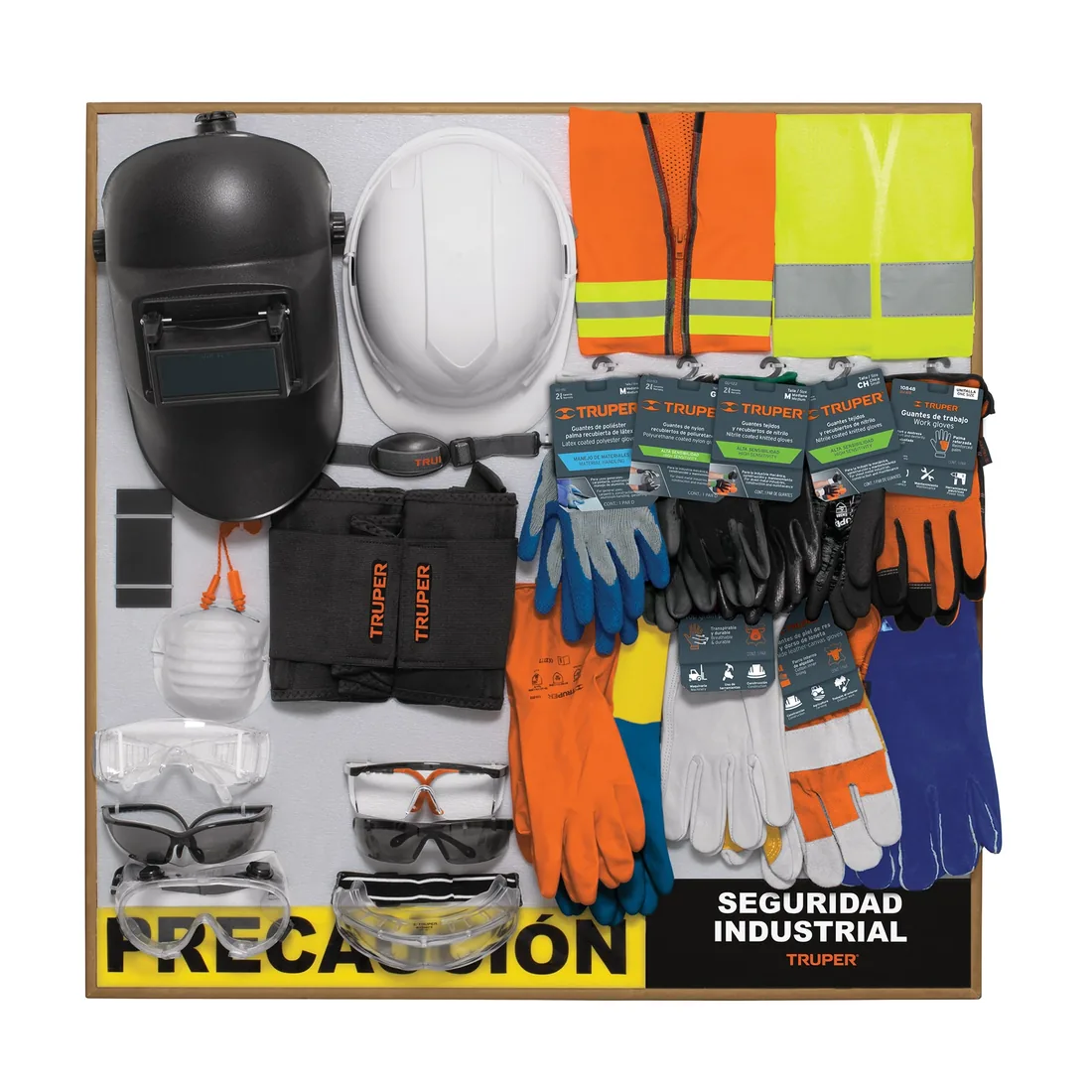 Exhibidor seguridad industrial, 80x80 cm, 1 tablero, TRUPER