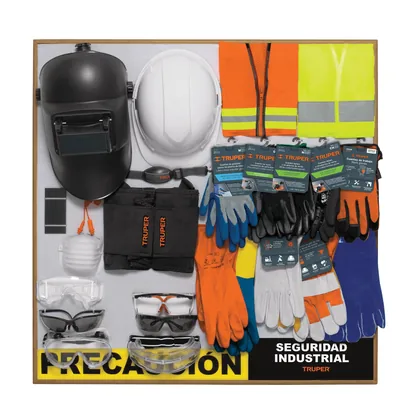 Exhibidor seguridad industrial, 80x80 cm, 1 tablero, TRUPER