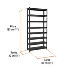 Estante metálico 8 repisas capacidad 80kg, 85x30x180, TRUPER 3