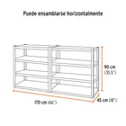 Estante metálico 8 repisas capacidad 80kg, 85x45x180, TRUPER 4