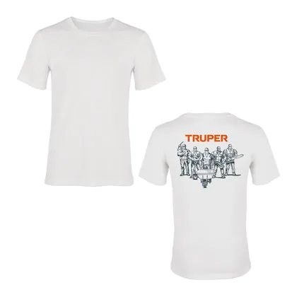 Playera cuello redondo para hombre, blanca, EG, TRUPER