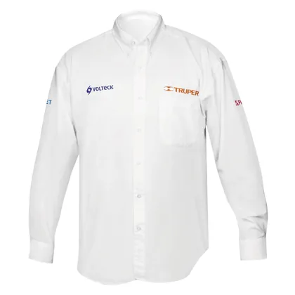Camisa manga larga para hombre, blanca, EEG, TRUPER