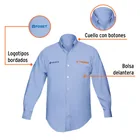 Camisa manga larga para hombre, azul, EEG, TRUPER 2