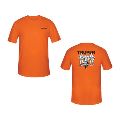 Playera cuello redondo para hombre, naranja, EG, TRUPER