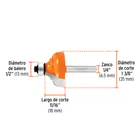 Broca para router, clásica, 1-3/8' con balero, TRUPER 3