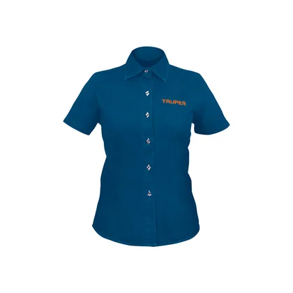 Camisa de mezclilla manga corta para mujer, M, TRUPER