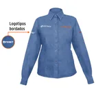 Camisa de mezclilla manga larga para mujer, EG, TRUPER 3