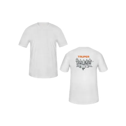Playera cuello redondo para hombre, blanca, CH, TRUPER