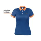 Playera polo performance para mujer, azul, CH, TRUPER 3
