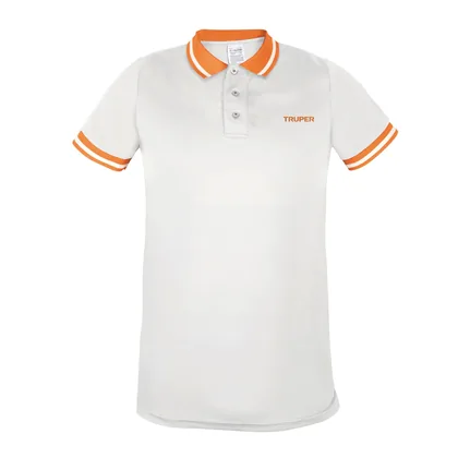 Playera polo performance para hombre, blanca, EG, TRUPER