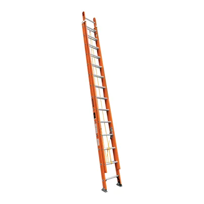 Escalera de extensión, tipo II, 28 peldaños, fibra de vidrio