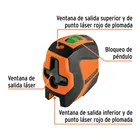 Nivel láser verde c/plomada, alcance 30 m, de pilas, TRUPER 2