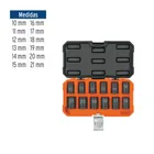 Juego de 12 dados de impacto cuadro 1/2', 6 puntas mm 3