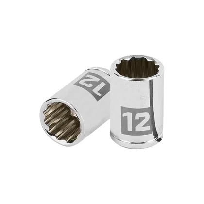 Dado de 12 mm, 12 puntas, cuadro 1/4', TRUPER